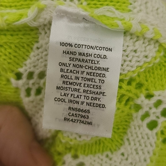 Abound Crewneck Ivory and Lime Green Sweater NWT - Picture 5 of 6